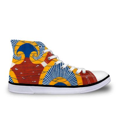 China LIT 2022 Women Vulcanize African Traditional Print High Top Canvas Shoes For Female Teenager Girls Lace Up Shoes for sale