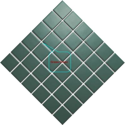 China Blue Parquet Swimming Pool Ceramic Mosaic Pool Tiles Sale Subway Choice Support Slab Dark Green Square Site Origin TypeWB87068 for sale