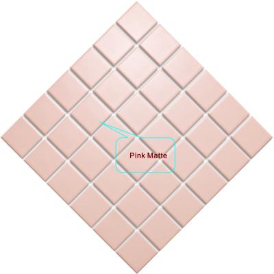 China Parquet Pink Ceramic Mosaic Swimming Pool Tiles Sale Subway Choice Color Supporting Square Feature Site Original Technical Type WB41692 for sale