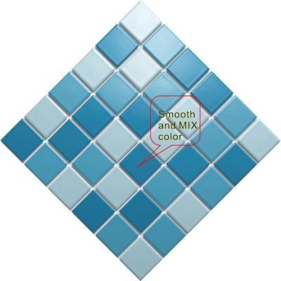 China Europe swimming pool ceramic mosaic blue swimming pool tiles beige marble type original blue poo mosai mosaic tile square site site tiles for sale