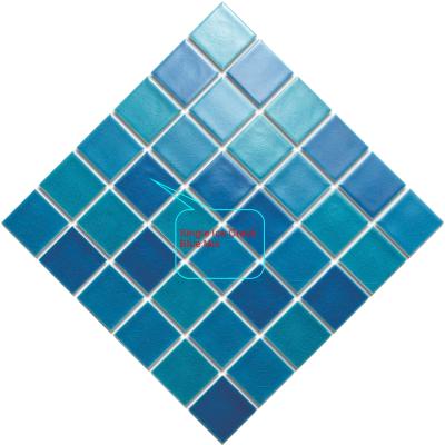 Китай Europe Ice Split Blue Gloss Ceramic Mosaic Floor Tiles Bathroom Tiles Pool Mosaic 2