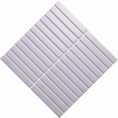 China Flat parquet stripe rectangle porcelain mosaic tile 22x145mm porcelain slabs wall tiles design by Italy for living room reading room for sale