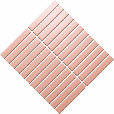 China Europe stripe rectangle flat porcelain mosaic tile 22x145mm porcelain tiles wall tiles design by Italy for living room reading room for sale