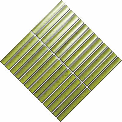 中国 Europe stripe rectangle porcelain crystal mosaic tile 20x145mm porcelain tiles wall tiles design by Italy for living room reading room 販売のため