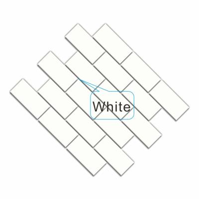 China Europe Mosaic Tiles White Ceramic Flat Glossy White Mosaic 45x95mm Wall Tiles Rectangle Subway Tiles For Living Room Room for sale