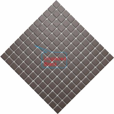 China Dark Black Ceramic Parquet Unglaze Mosaic Tiles Living RoomTiles Wall Mosaic Tile 8/9 Inch x 8/9 Inch Bathroom Room Wall Tiles for sale