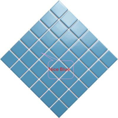 China Blue Parquet Swimming Pool Ceramic Mosaic Pool Tiles Sale Subway Choice Multicolor Slab Backing Feature Square WB44914 for sale