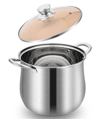 China Sustainable double steamer with stainless steel glass cookware lid handle soup pot suit for sale