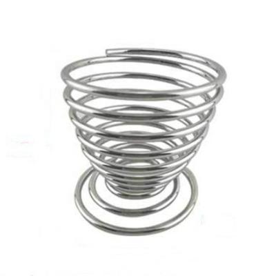 China Viable Metal Spiral Spring Wire Egg Cup Tray, Egg Cup Storage Rack Holder Egg Opener Cutter Kitchen Accessory Tool for sale