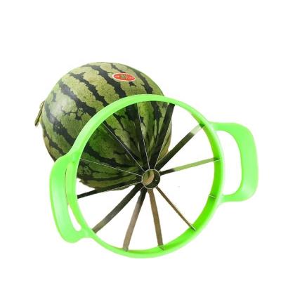 China Sustainable Wholesale Stainless Steel Kitchen Fruit Apple Splitter Slicer Watermelon Knife Hami Melon Cutter for sale