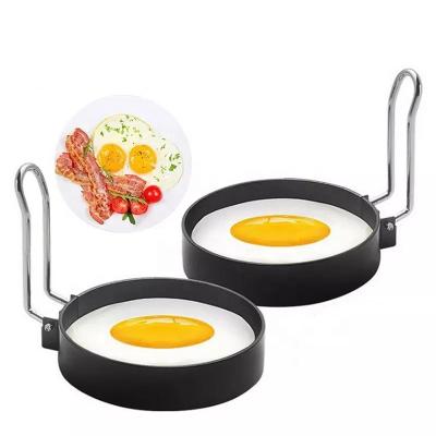 China Sustainable Stainless Steel Egg Frying Rings Mold Kitchen Cooking Tools Round Shaped Fried Egg Pancake Omelette Shaper Mold for sale