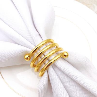 China Metal Alloy Gold Round Star Christmas Decoration Napkin Ring Electroplating Gold Color Napkin Viable Holder For Christmas for sale