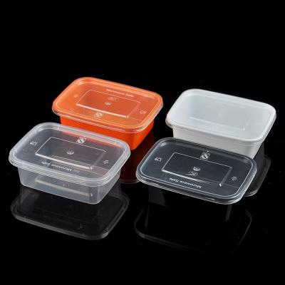 China High Quality Disposable Containers 200ml Clear Microwave Rectangle Bento Lunch Packaging Take Out Collection Box Plastic Carton Stocked for sale