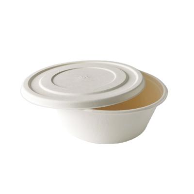 China Wholesale Eco-Friendly Disposable Bagasse Disposable Biodegradable Sugarcane Hotel Quality Round Bowl With Lid for sale