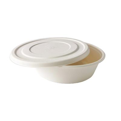 China Disposable Eco Friendly Compostable Biodegradable Soup Sugar Cane Bagasse Salad Bowl With Lid for sale