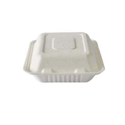 China Disposable Disposable Sugarcane Takeout Food Container With Food Grade B024 for sale