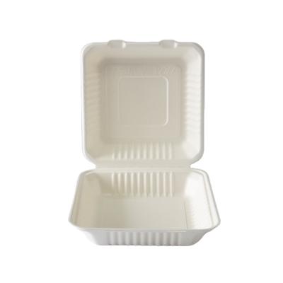 China Eco-friendly 100% Biodegradable Sugar Cane Bagasse Food Container 9 Inch B026 Food Boxes for sale