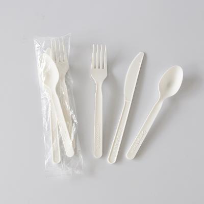 China Cutlery Logo Acceptable Freight Collect Customized Hotel Restaurant Home CPLA Biodegradable Plastic Disposable Compostable Environmentally Friendly Dry Cutlery for sale