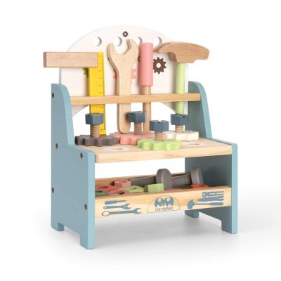 China Wooden Mini Wooden Play Tool Workbench Set For Kids Toddlers Construction Toys Gift For 1 2 3 4 Years Old for sale