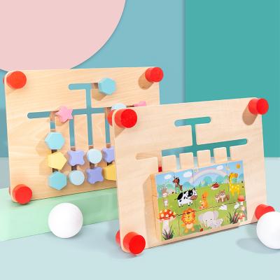 China Wooden Educational Toy Baby Games Toddler Toddler Toys Maze Jigsaw Puzzle Toys Montessori Building Blocks for sale