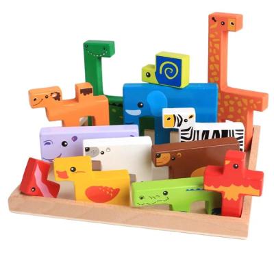 China 3d IQ Brain Game Wooden Jigsaw Cube Magnetic Puzzle Kids Intelligence Education Block DIY Kitchen Kitchen Sets Toy for sale