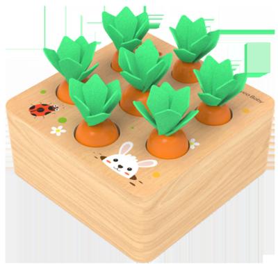 China Toy Educational Wooden Montessori Pull Carrot Game Toys For Kid for sale