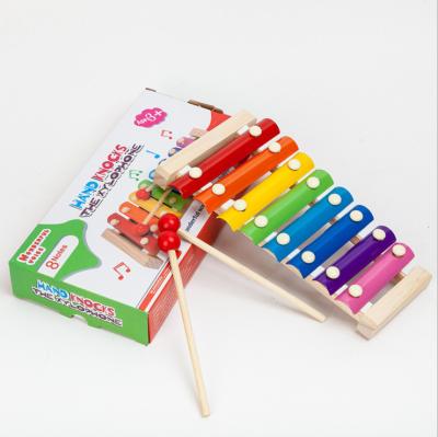 China Wooden Baby Plays Toddler Play Musical Instruments Eight Colors Wooden Xylophone Kids Educational Toys for sale