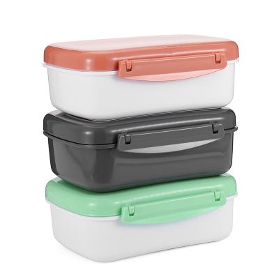 China Sustainable Double Row Plastic Kids Silicone Collapsible Seal Bento Lunch Box For Children for sale