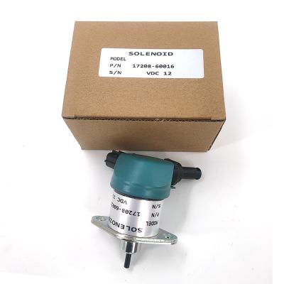 China Building Material Shops 12V Diesel Engine Shutdown Solenoid Valve 17208-60015 for KUBOTA Excavator Stop Solenoid for sale