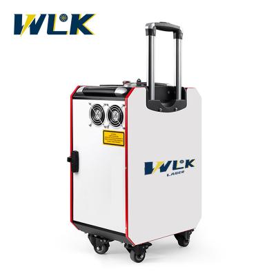 China NON-TOUCH CLEANING 100W-200W Portable Trolley Case Metal Rust Removal Pulse Fiber Laser Cleaning Machine for sale