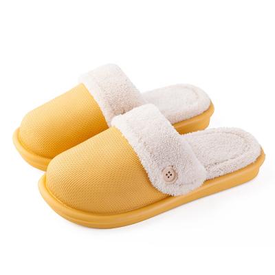 China Anti Slip EVA Winter Sweat-absorbent Warm Home Indoor Slipper Slippers With Removable Plush Lining For Adult for sale