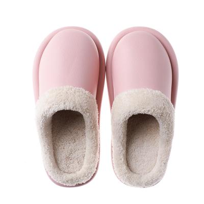 China Winter Lightweight Warm Bedroom Indoor Slippers Home EVA Plush Slippers Waterproof Anti-skid Luxury Slippers For Women Men for sale