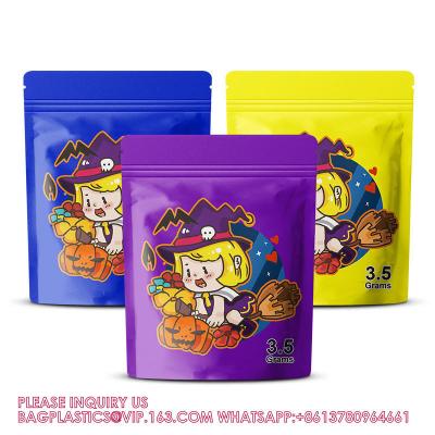 China Custom Printed 3.5g Matte Candy Pouch Portable Laminated Ziplock Plastic Mylar Bag With Aluminum Foil for sale