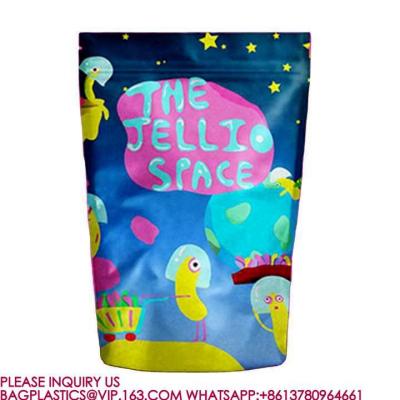 China Sustainable Double-Sided Glossy Wide Mouth Smell Proof Stand Up Resealable Pouch Bags for sale