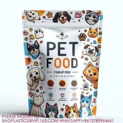 China Packaging Stand Up Bag Sealed Aluminum Foil Zipper Bag Medium Size Adult Dog Food Bags for sale