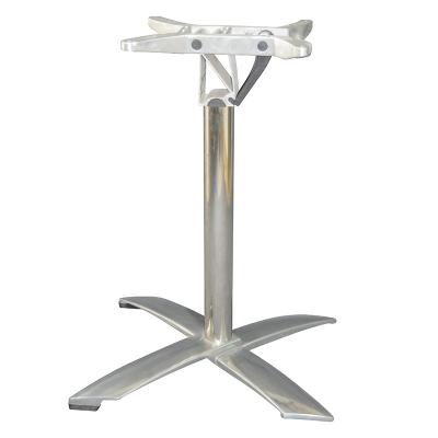 China Easy Installation Hot Sale Industrial Bar Table Folding Pedestal Polished Aluminum Alloy Table Base Single Leg Table for sale