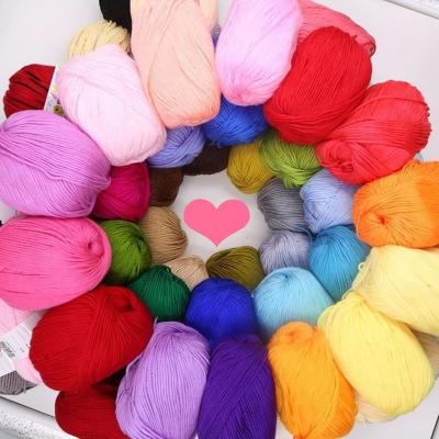 China 2019 Anti-bacteria Baby Milk Cotton Soft And Safe Diy Hand Knitting Cotton Yarn Colors For Choose 100% Milk Cotton Yarns for sale