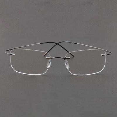 China Hot Selling Fashion Sunglasses Man Fashion Titanium Frame Rimless Glass Frames Flexible Lightweight Square Titanium Eyewear for sale