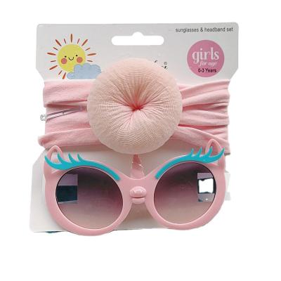 China Fashion sunglasses 2022 new children's sunglasses two-piece protection UV protection headband sunglasses donut set headband sunglasses for sale