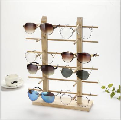 China Counter 2022 Natural Wood Sunglasses Display Rack Holding 12 Pairs Of Sunglass 20190304 for sale