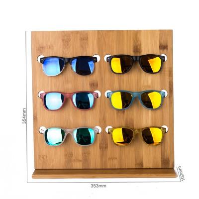 China Fashion sunglasses natural bamboo material display stand for five sunglasses BD004 for sale