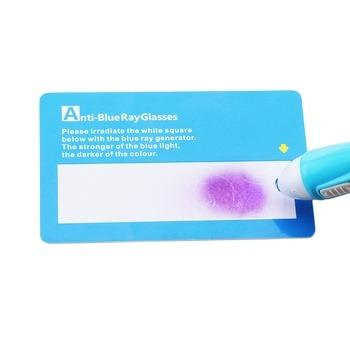 China 2022 Plastic Anti-blue Light Protect Ray Blocker Tester Testing Card Blue for sale