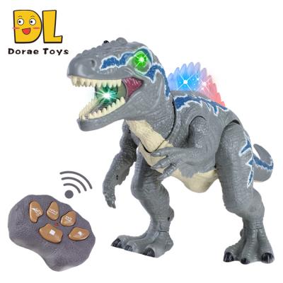 China Remote Control Light Up Colorful Simulation Noises Spray RC Dinosaur Toys With Light And Sound Newest Design Christmas Toys Amazon Hot Selling Remote Control Dinosaur for sale