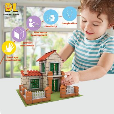 China Educational DIY toys house villa puzzle boys and girls toys simulation brick building construction children to play house toys clay connecting education for sale