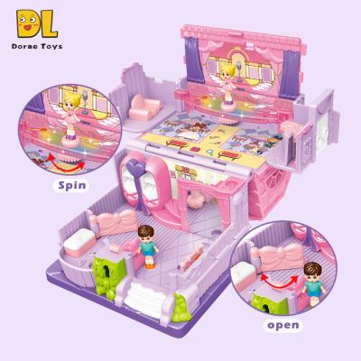 China DIY TOY Happy Steps Dance Studio Mini Play set matching dolls and mic accessories with lighting and music for sale