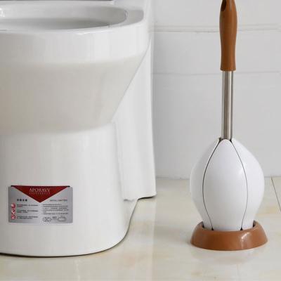 China Factory Hot Selling Plastic Base Modern Easy Clean Round Bathroom Shaped Toilet Cleaning Brush Set for sale