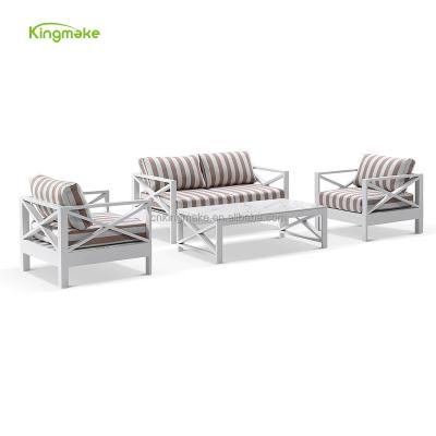 China Modern Ready To Ship Outdoor White Aluminum Garden Furniture Sofa And Lounge Set For Villa for sale