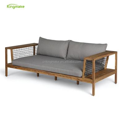 China Garden Furniture Hotel Outdoor Modern Wood Luxury Rope Sofa Set Customized Weaving Extier with Good Quality for sale