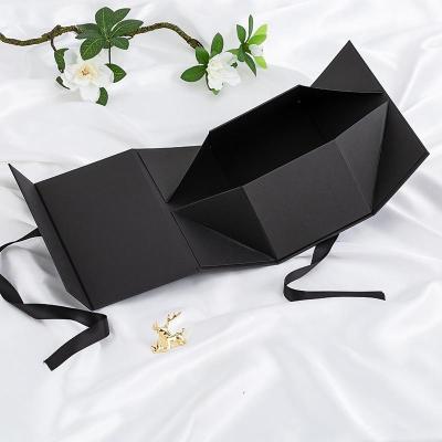 China Custom Exquisite Recycled Materials Style Folding Clam Shell Book Cardboard Box Gift Packaging Using Tea Wine Cosmetics Shoes Paper Box for sale