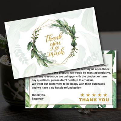 China Easy Inscription Gold Foil Thank You Cards Blank Bulk Note Cards with Greenery Envelopes Include Stickers Perfect for Wedding Baby Shower for sale